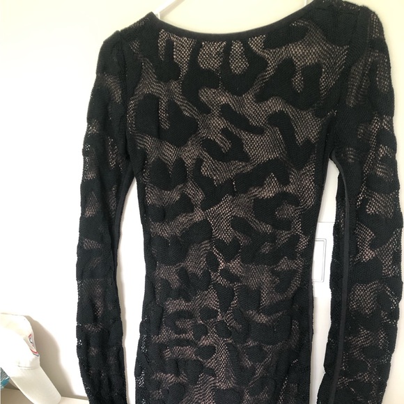 Tom Ford Black Patterned Long Sleeve Dress - Picture 12 of 15